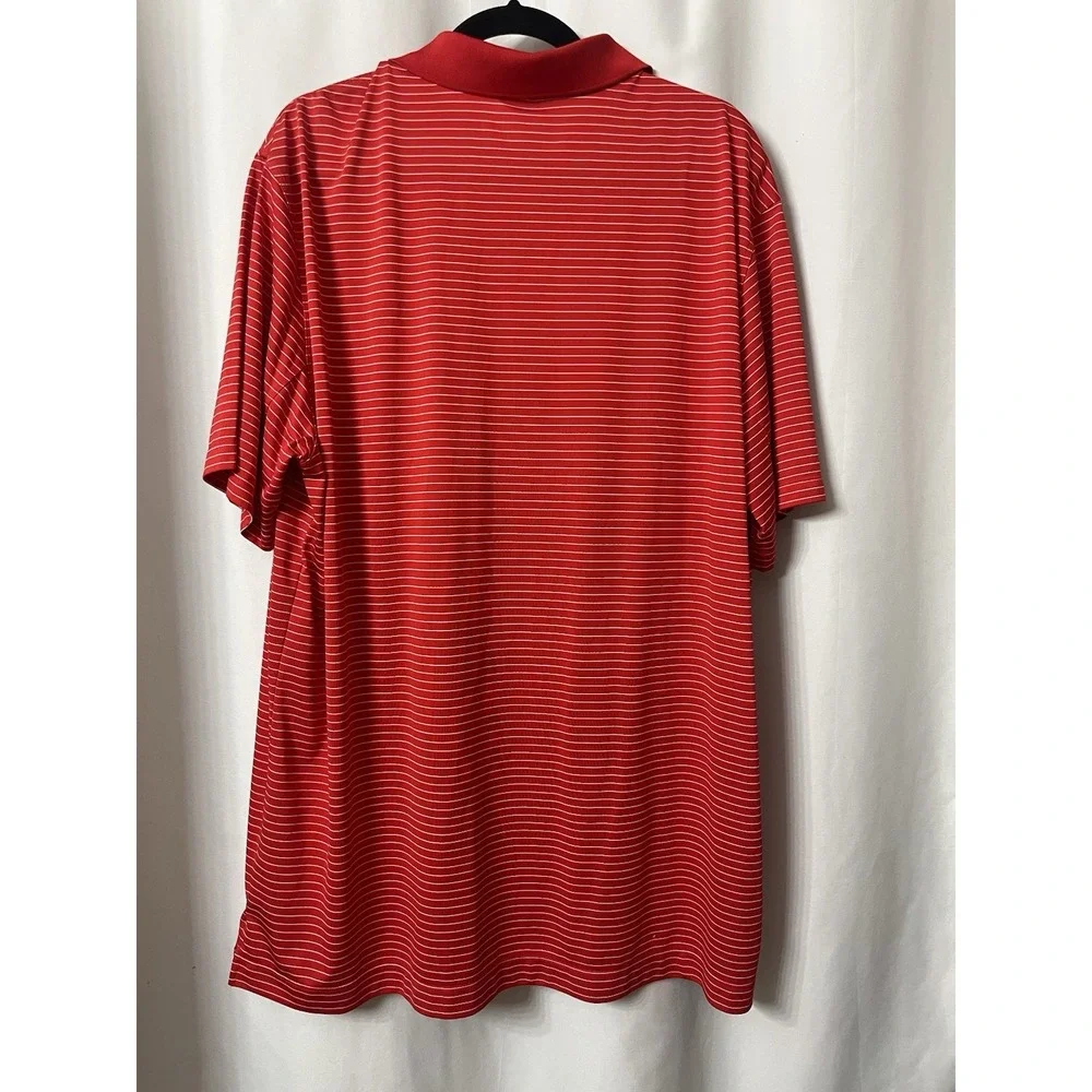 Nike Golf Tour Performance Mens 2XL-XXL Red White Stripes Polo Shirt Dri-Fit H11